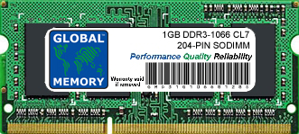 1GB DDR3 1066MHz PC3-8500 204-PIN SODIMM MEMORY RAM FOR TOSHIBA LAPTOPS/NOTEBOOKS